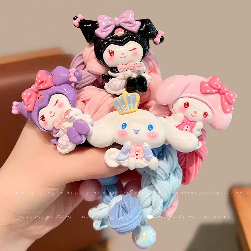 卡通库洛米编织发圈头绳甜美风