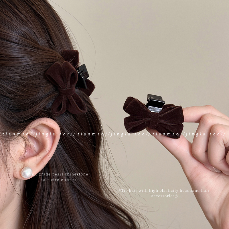 秋冬氛围感~侧边蝴蝶结小抓夹