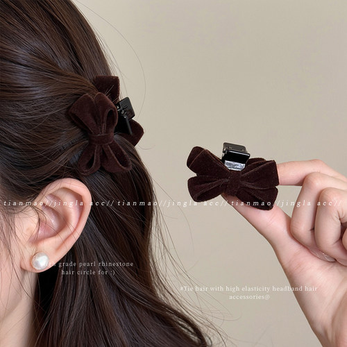 秋冬氛围感~侧边蝴蝶结小抓夹