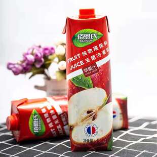 佰恩氏苹果汁饮料聚餐烧烤酒宴果汁1升*2瓶装绿豆红豆苹果玉米汁