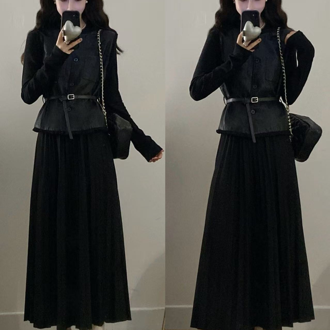 大码女装胖mm新款时尚气质皮马甲