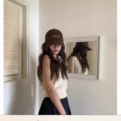 韩系棕色鸭舌帽女2025新款秋冬显脸小棒球帽美拉德帽子百搭潮时尚