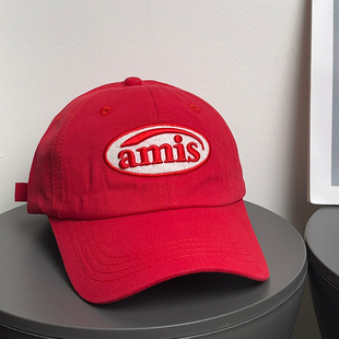 大头围韩版 红色棒球帽女防晒百搭休闲刺绣显脸小遮阳鸭舌帽子男潮