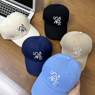 韩代款ins风百搭春夏棒球帽新款显脸小大头围字母遮阳鸭舌帽子女