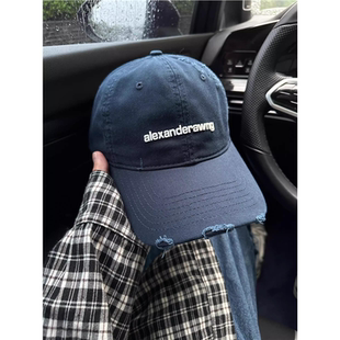 藏青色棒球帽显脸小百搭男女大头围韩系鸭舌帽街头美式 复古潮ins