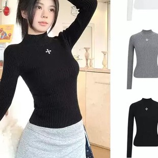 印像家女装若谦店秋冬高级感气质高领弹力针织显瘦打底衫长袖修身