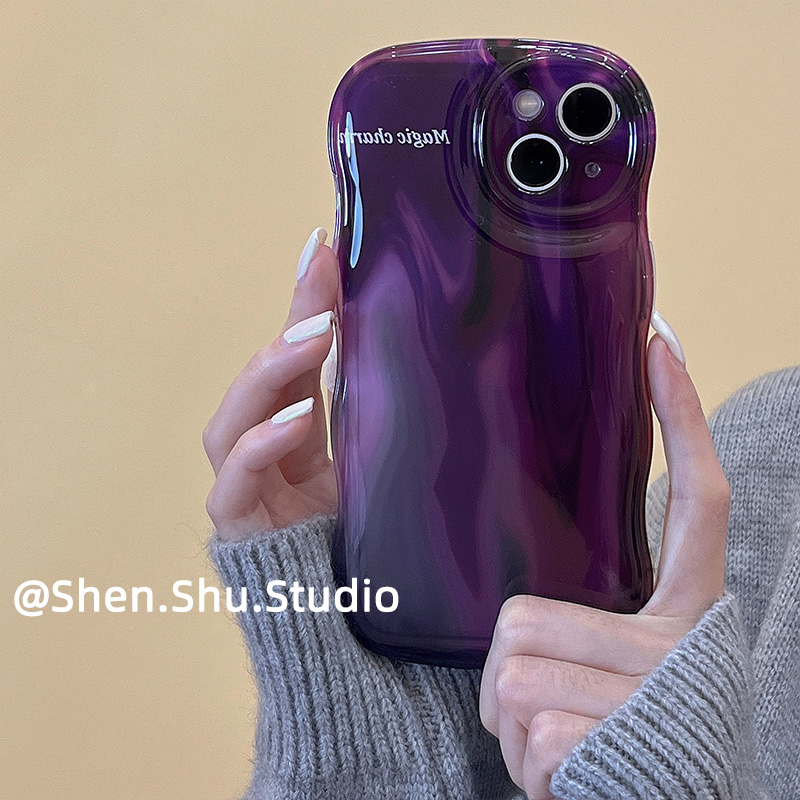 暗紫水墨晕染适用苹果iPhone14手机壳
