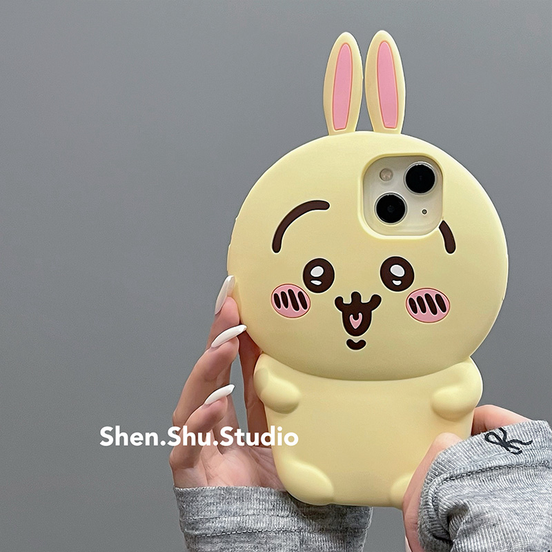 立体奶黄chiikawa乌萨奇适用iphone15promax手机壳苹果14新款13pro软硅胶12pro女11可爱卡通14pro全包手机套