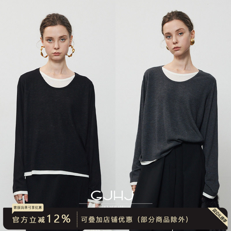 gjhj羊毛羊绒圆领长袖打底
