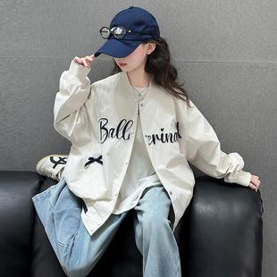 安阳童装女童春装外套2025新款洋气儿童休闲时髦棒球服中大童春秋