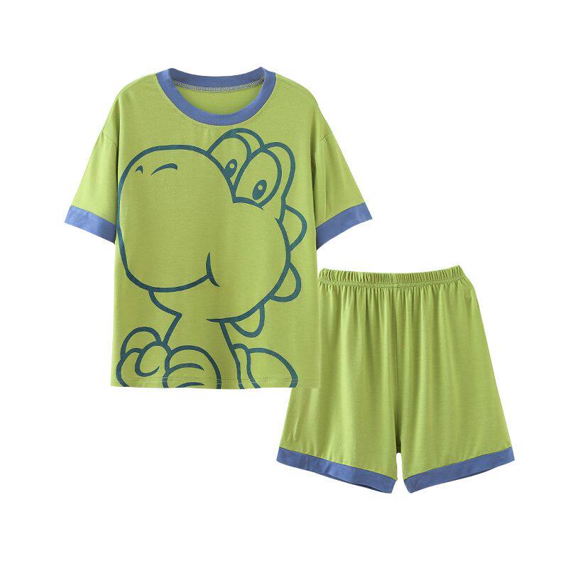 安阳童装儿童莫代尔夏季睡衣薄款男童短袖家居服套装套头男孩空调
