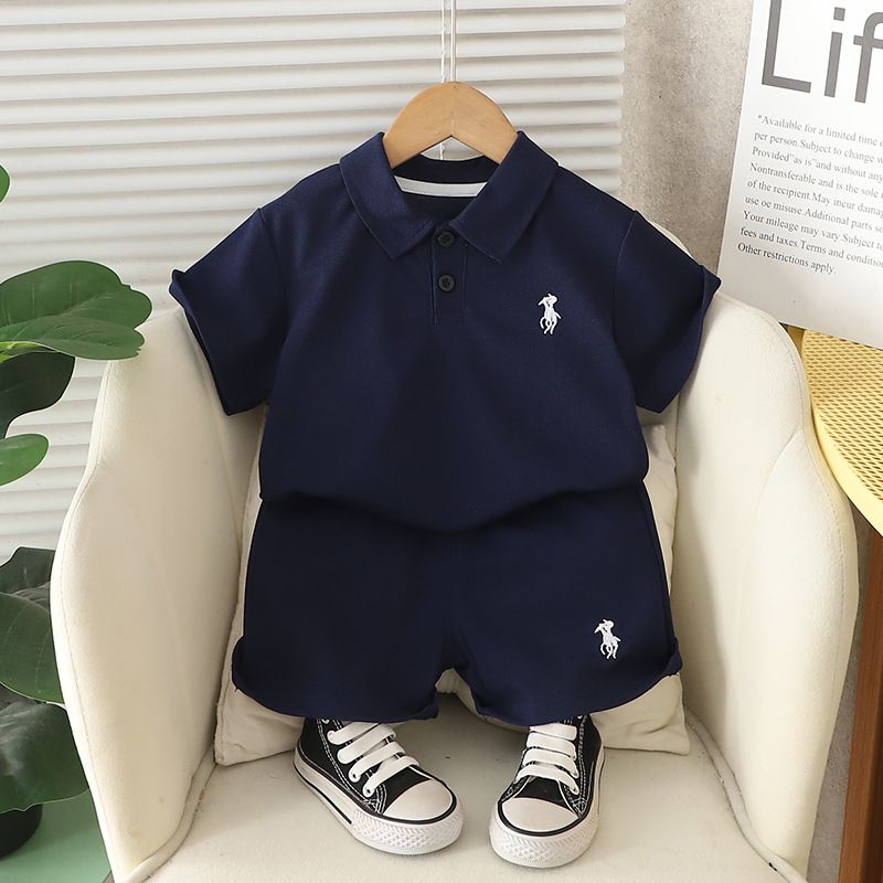 安阳童装男童夏装纯色翻