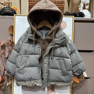 安阳童装男女童韩版冬棉服加厚假两件外套儿童中大童宝宝棉衣冬装