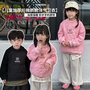 安阳童装加厚卫衣秋冬装新款女童夹棉保暖防风上衣冬季校服神器