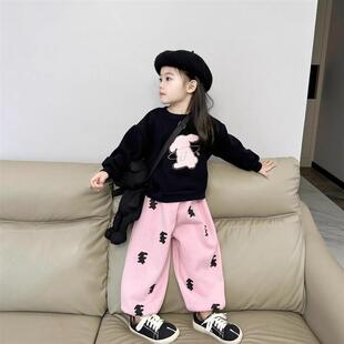 安阳童装开学季新款女童秋季套装中小童洋气卡通清新卫衣时尚束脚