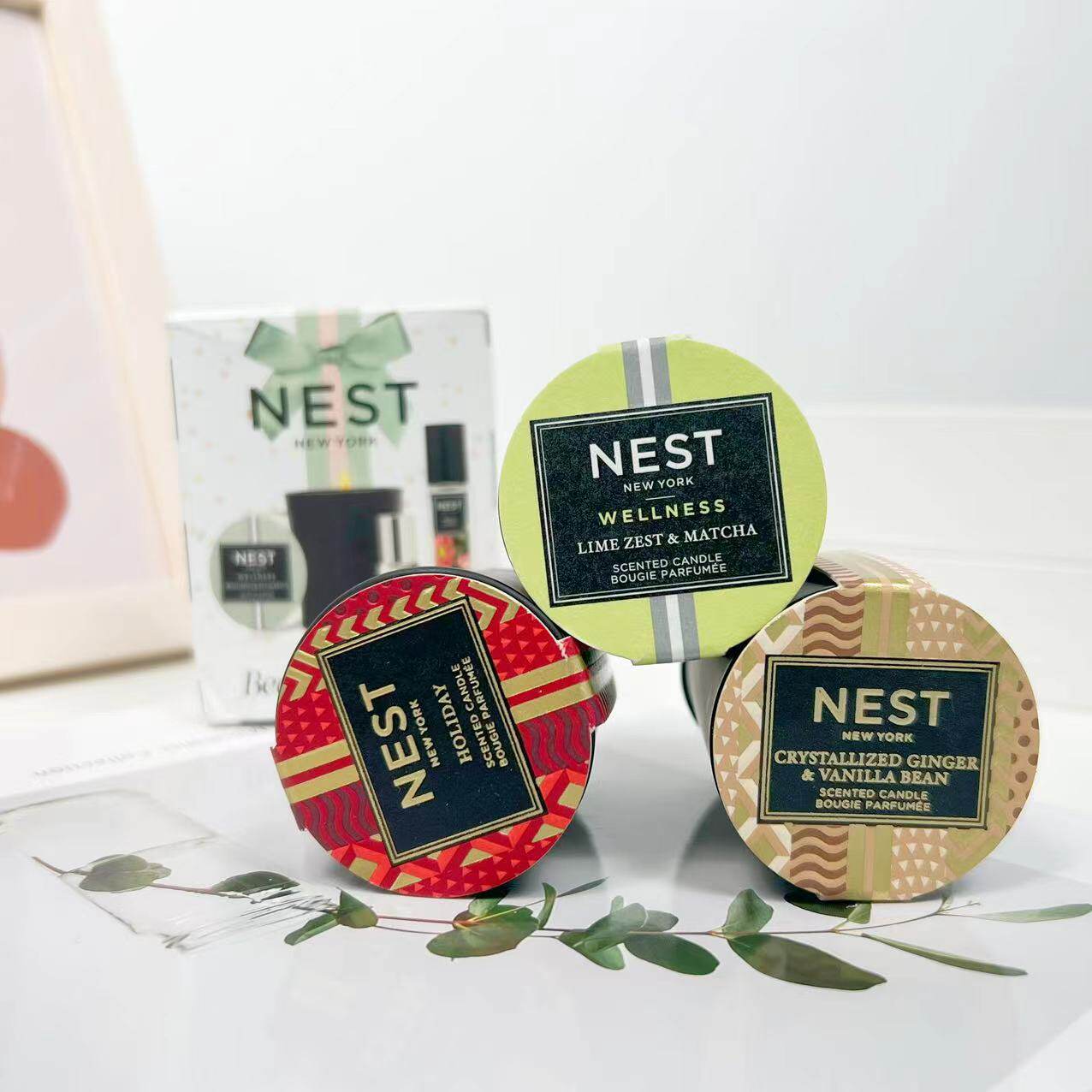 NEST鸟巢香薰蜡烛暴打柠檬薄荷假日肉桂马达加斯加香草生日套装组