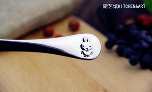 歪嘴勺宝宝左手勺幼儿园歪头训练辅食勺婴儿不锈钢勺子练习勺中小