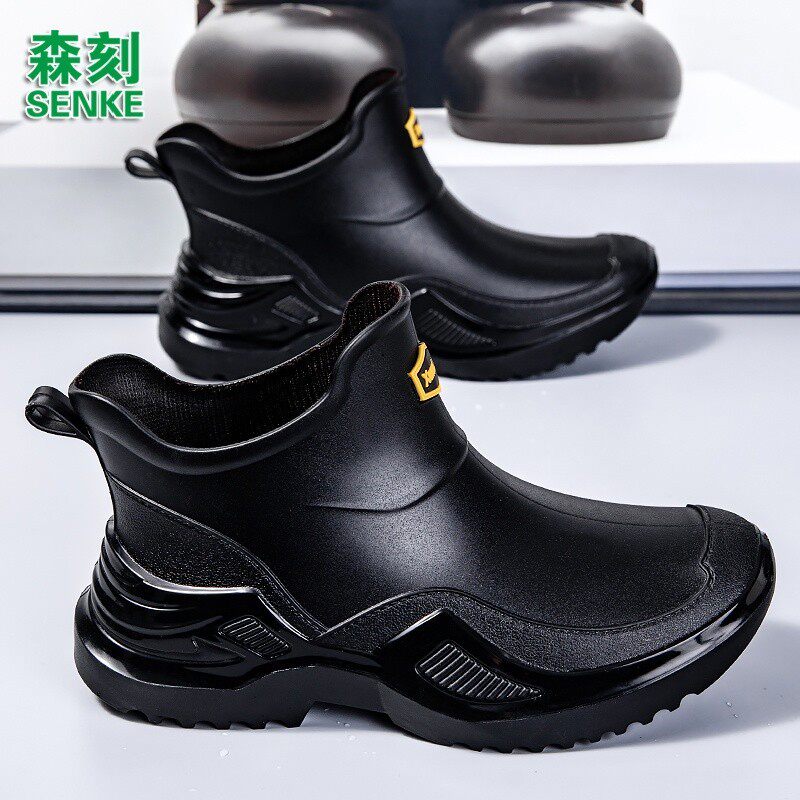 森刻2026春季新款雨鞋男款时尚外穿水靴防滑防水厨房软底耐磨水a2