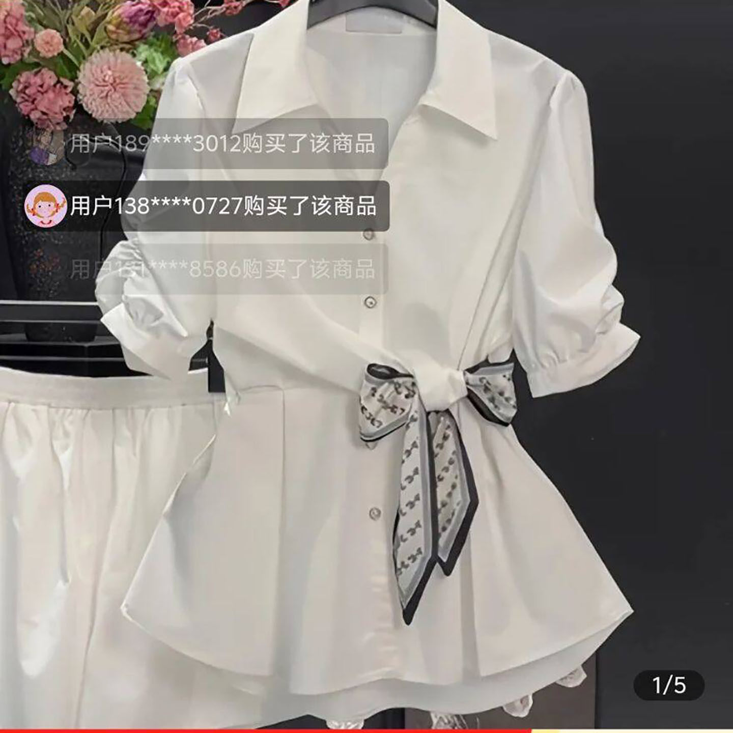 路途女装欧货蝴蝶结泡泡袖小衫女士款气质五分袖T恤夏季洋气上a6
