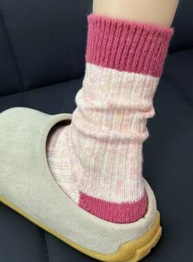 初冬多巴胺撞色袜袜！颜色好戳我啊！好piu亮！含羊毛哦~有厚实度