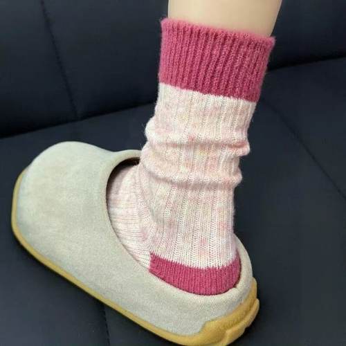 初冬多巴胺撞色袜袜！颜色好戳我啊！好piu亮！含羊毛哦~有厚实度