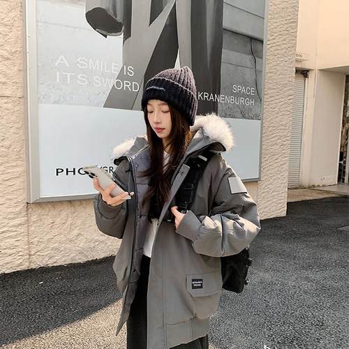 羽绒棉服女冬季2025新款美式工装派克服加厚棉袄韩版宽松棉衣外套