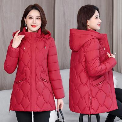 新款中老年妈妈冬装羽绒棉衣短款棉袄女加厚加肥加大洋气棉服外套