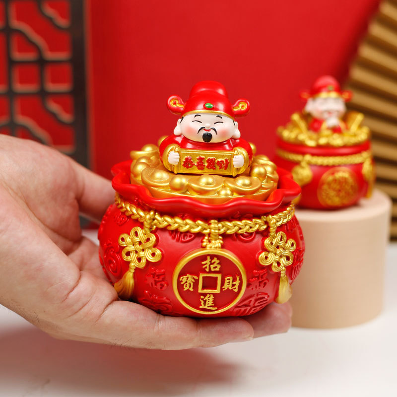 财神爷招财风水福字发财树摆件开装饰摆件