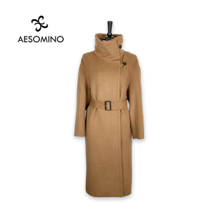 衣莎美诺冬毛呢大衣驼色Y434DL0060 AESOMINO