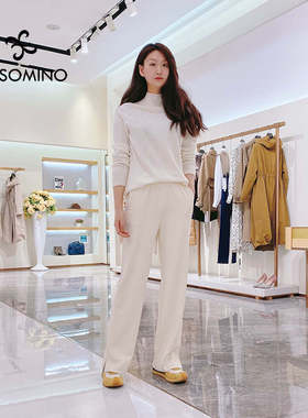 AESOMINO/衣莎美诺春秋休闲裤暖桔色黑色杏色咖啡色Y380C2398