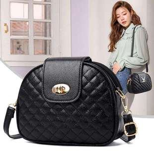 不须归四季通用女士单肩斜挎包迷你小包包时尚菱格女包三层小圆包