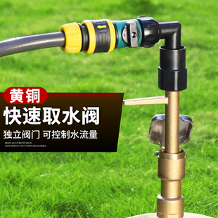 6分1寸快速取水阀全铜取水器园林绿化黄铜草坪取水口铜制DN25