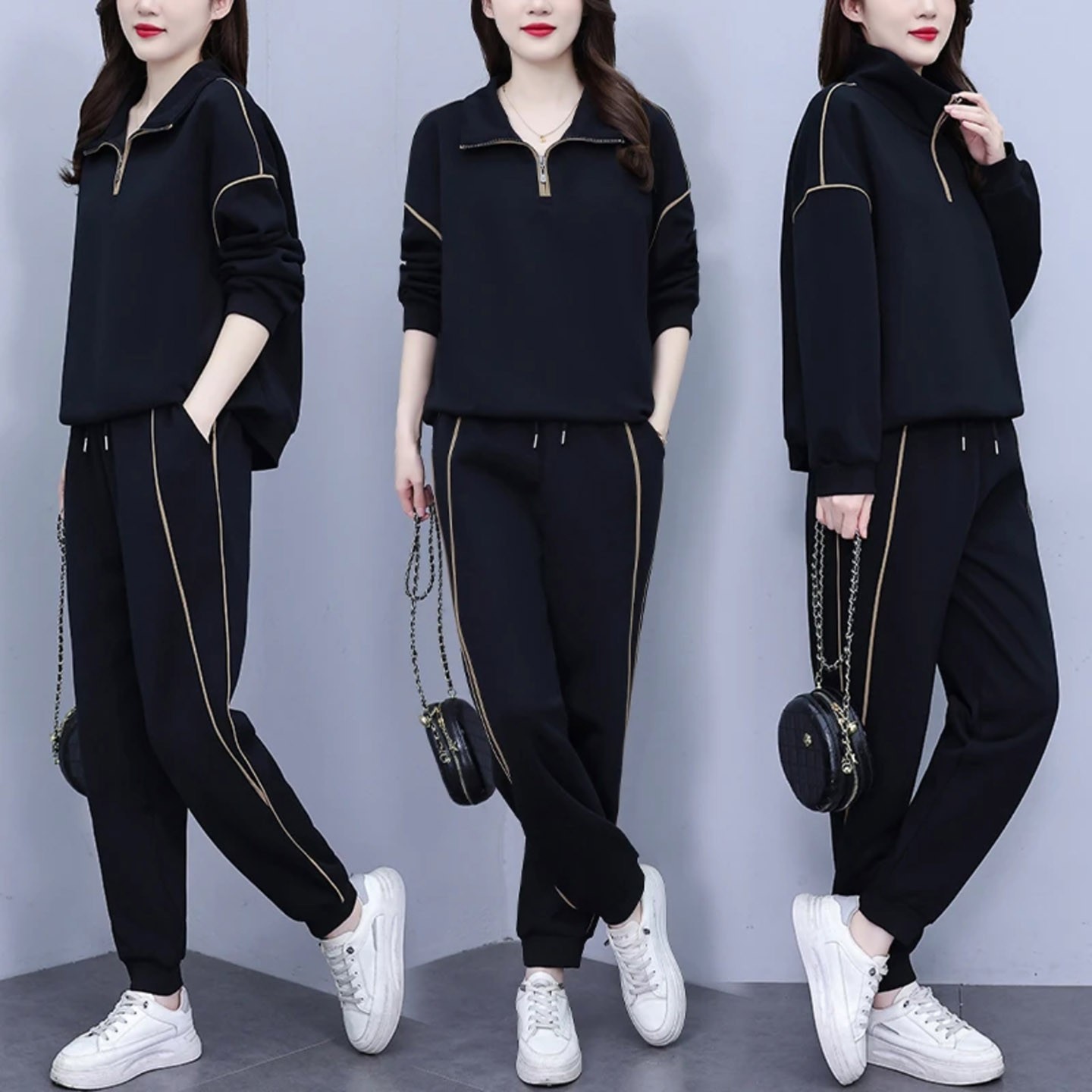 维干秋季精品女装店休闲运动套装女2026秋季新款遮肚显瘦时尚卫a9