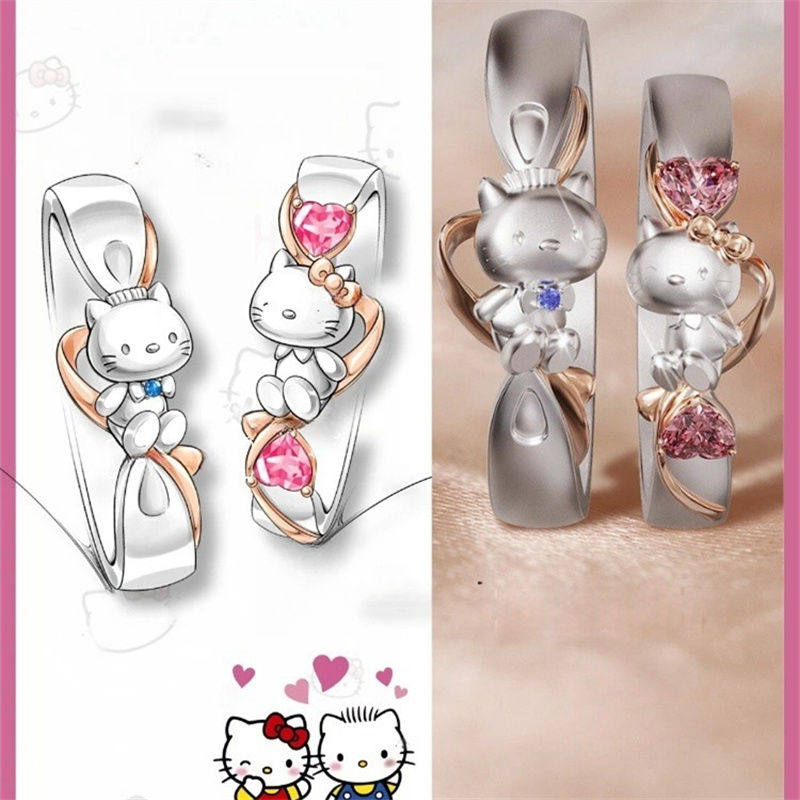 Hellokitty对戒可爱时尚百搭气质高级感小众设计戒指对戒首饰情侣