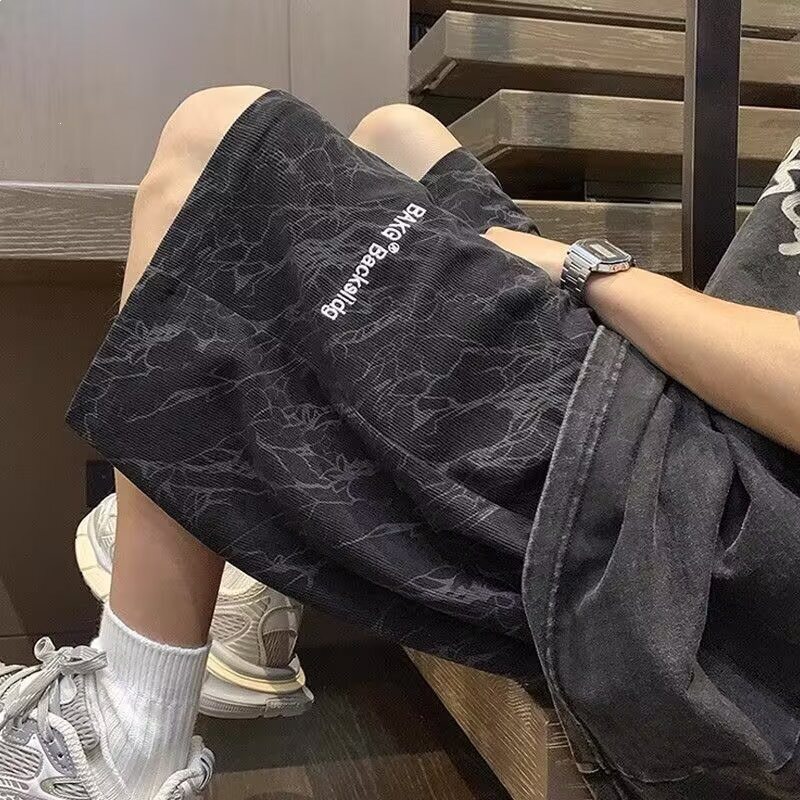 港风裤潮流百搭休闲男装夏季冰丝短裤薄款工装短裤男士短裤男裤夏