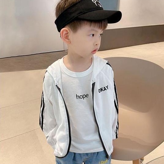 儿童防晒服男童连帽薄款外套宝宝拉链衫上衣夏款中性现货