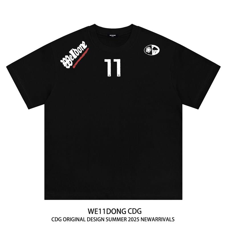 WE11DONE CDG夏季小众潮牌高街美式WELLDONE重磅男女宽松短袖T恤