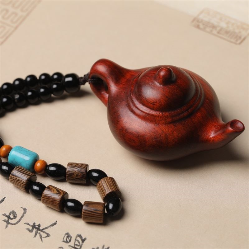 把把壶打麻将胡牌把把胡汽车钥匙扣桃木小葫芦挂件马上赢钱有钱