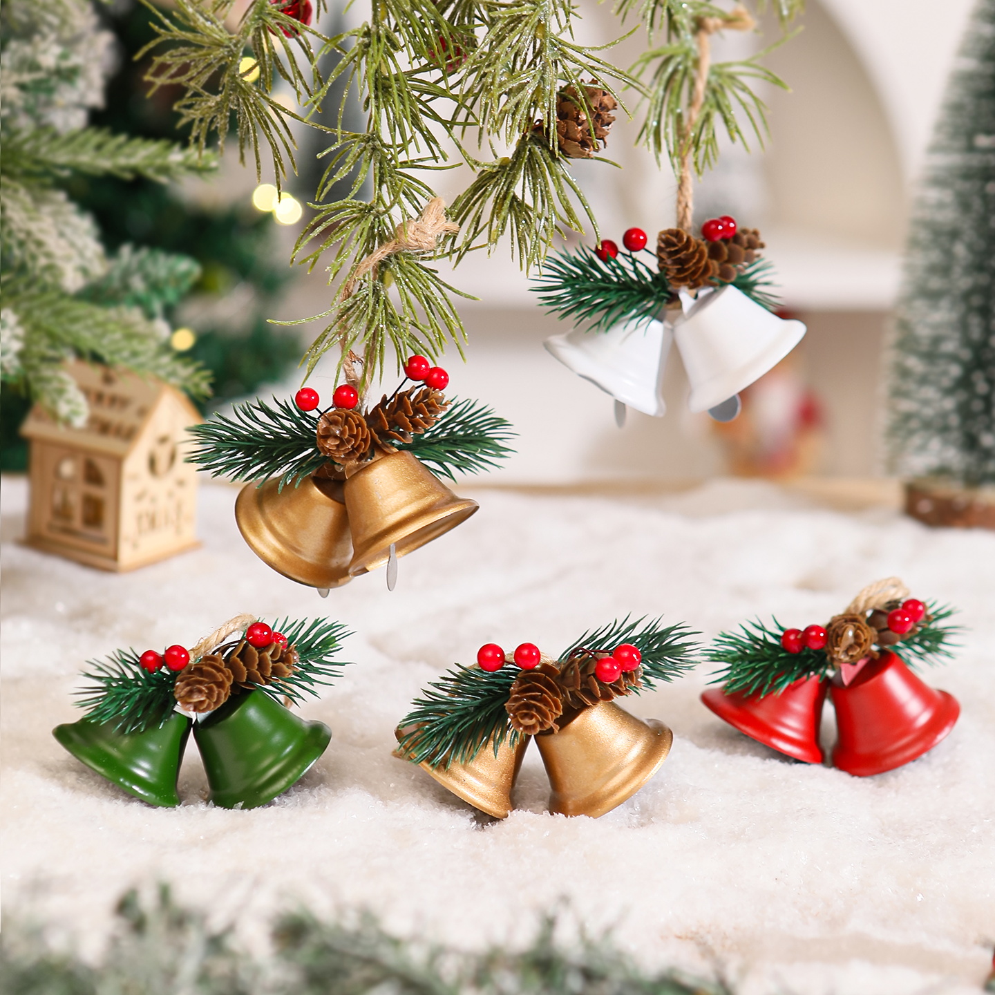 圣诞树装饰小铃铛挂件店铺橱窗节日活动氛围场景布置装扮挂饰道具