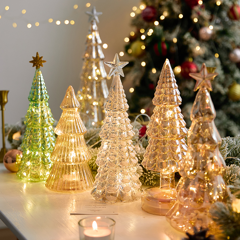 圣诞节装饰品发光圣诞树灯摆件户外派对氛围活动布置装扮小道具