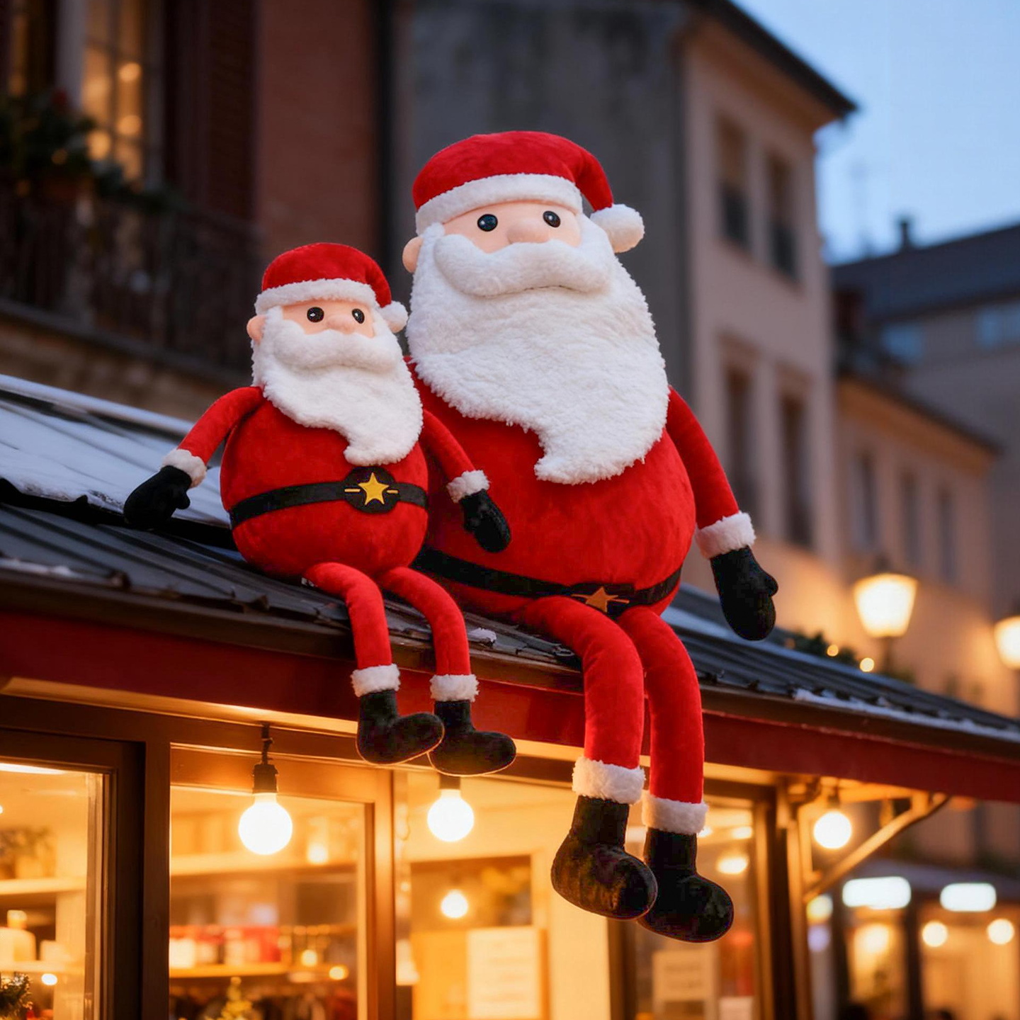 圣诞老人玩偶毛绒玩具2025圣诞节商场店铺橱窗氛围场景布置装饰品