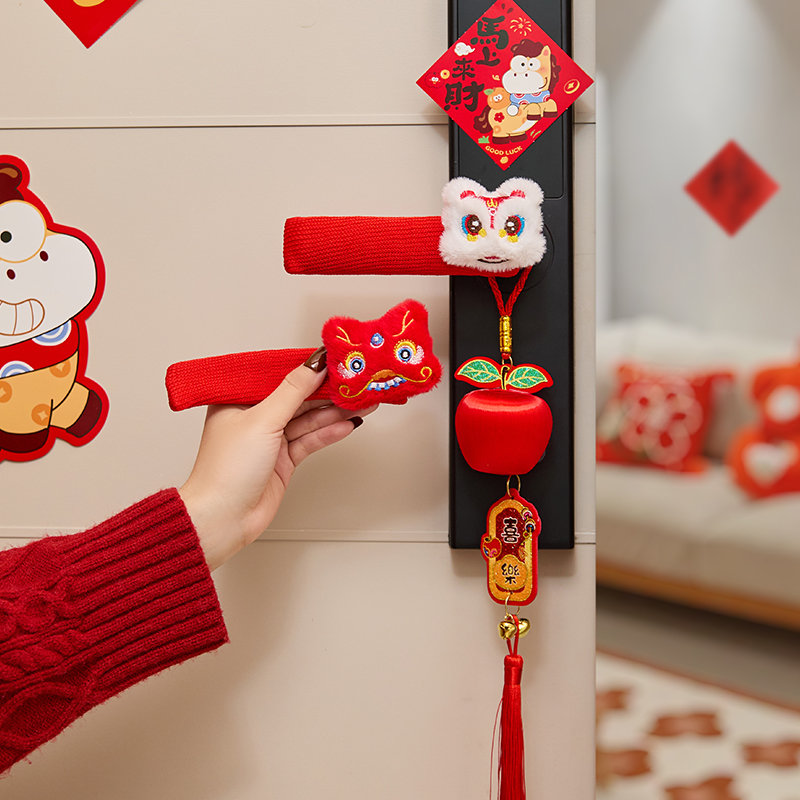 新年装饰品门把手挂件2026贺年春节客厅氛围布置挂饰过年喜庆用品