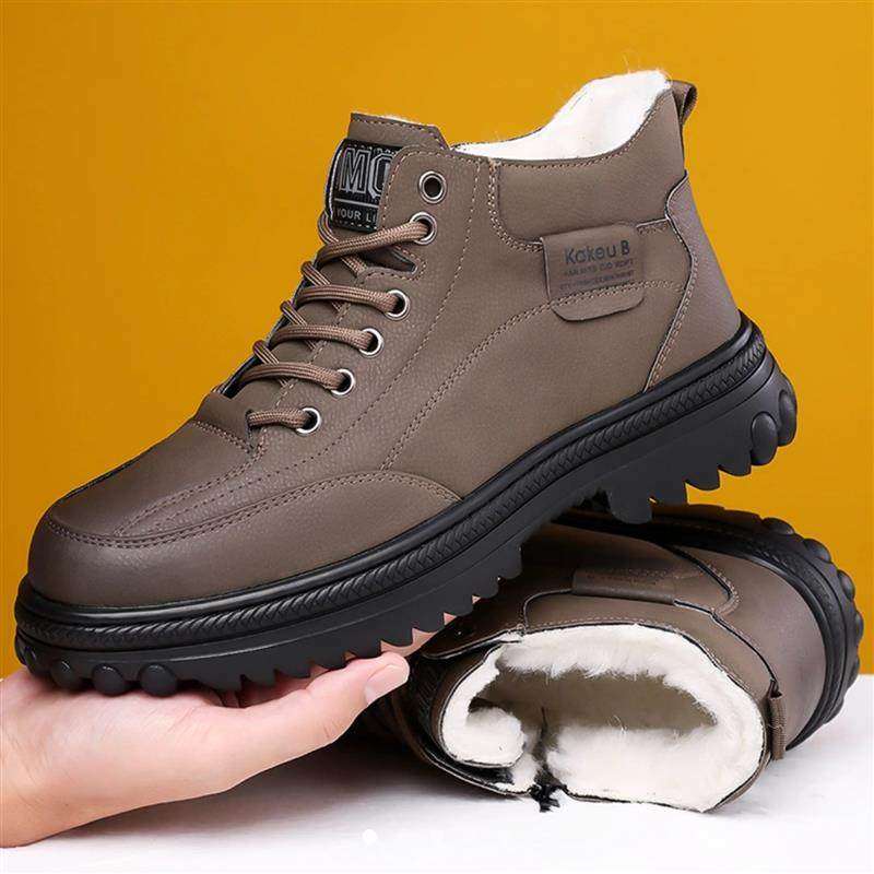 阿宝男鞋冬季加绒加厚保暖棉鞋男士高端帕拉鞋时尚厚底户外雪地靴,流行男鞋,棉鞋,淘宝优惠券,粉丝福利购,淘宝优惠卷