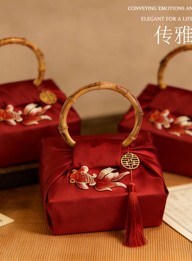 传雅新中式风吕敷包糖成品结婚订婚喜糖盒轻奢高级感婚礼空盒礼盒