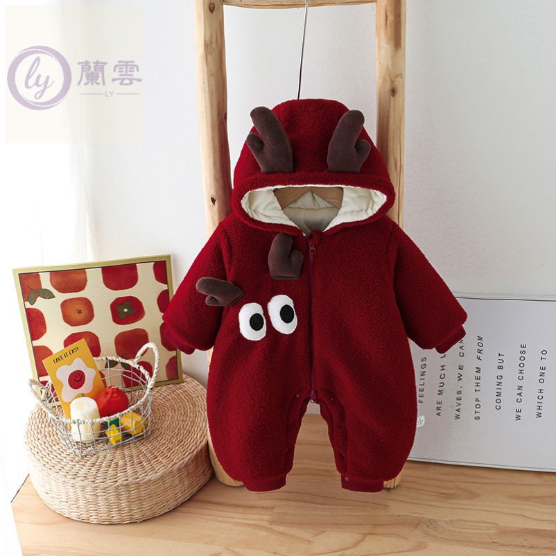 婴儿衣服秋冬季新款加绒加厚毛毛