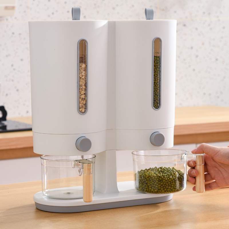 米桶家用10斤装五谷杂粮大米收纳盒防虫防潮密封分格放储米箱米缸