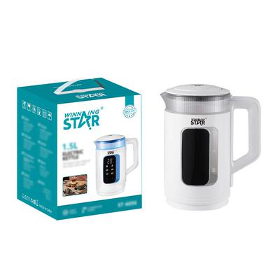 winning star 跨境触控六档保温LED双层防烫防干烧热水壶kettle