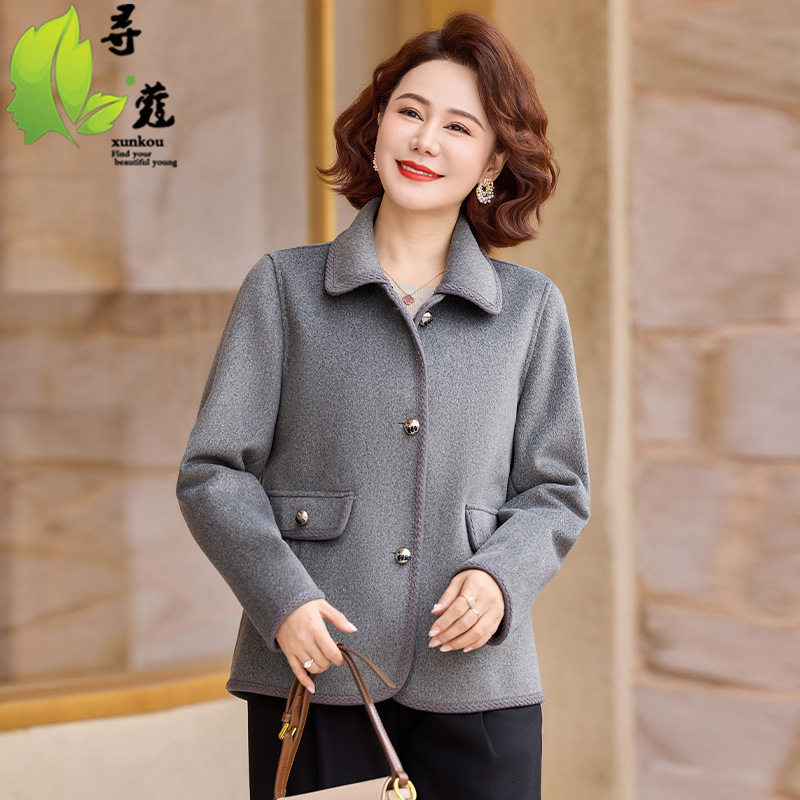 春装新款呢子妈妈装外套40-60岁中老年女士休闲衣服50岁春秋衣服