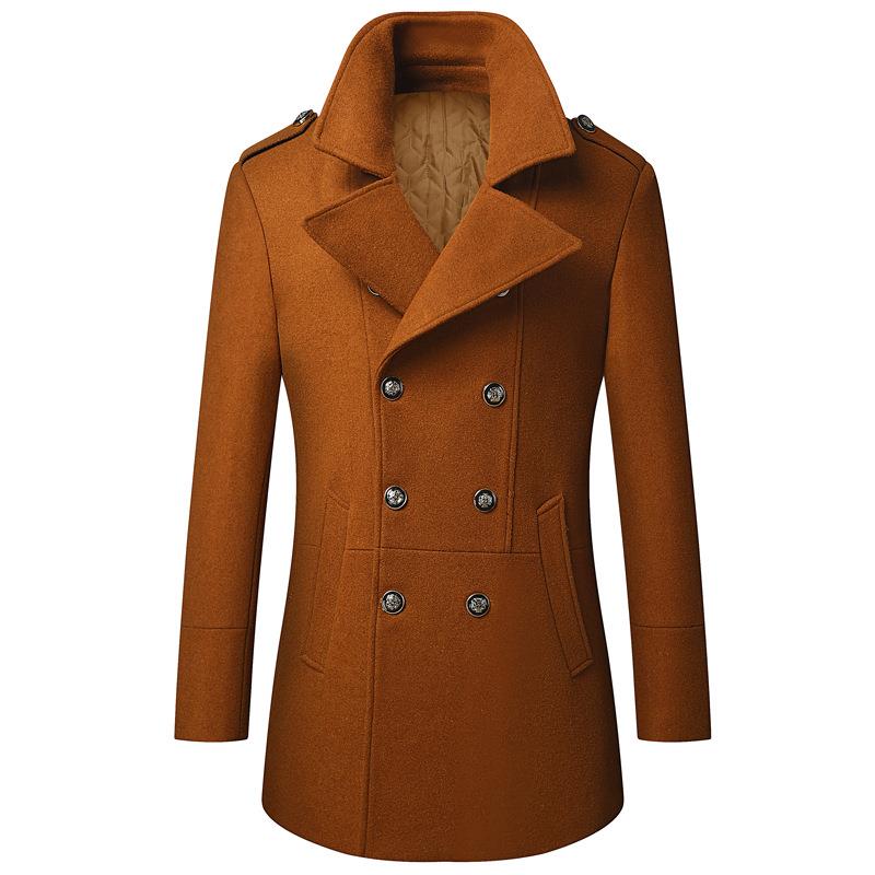 2020跨境英伦风男士羊毛呢子大衣加厚外套男装外贸新款