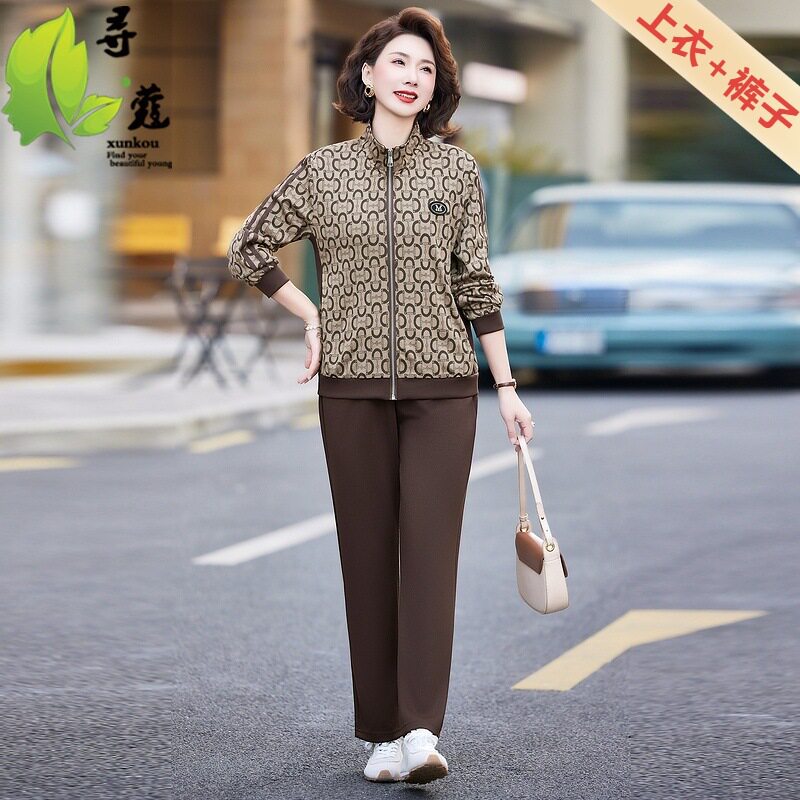 50岁中老年女装运动装时尚洋气中年妈妈装套装服装60岁洋气婆婆装